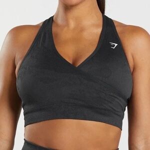 Gymshark Black Wrap-Style Sports Bra